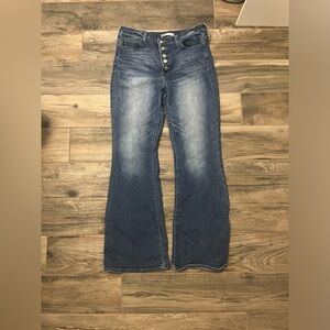 Blue light washed flare jeans